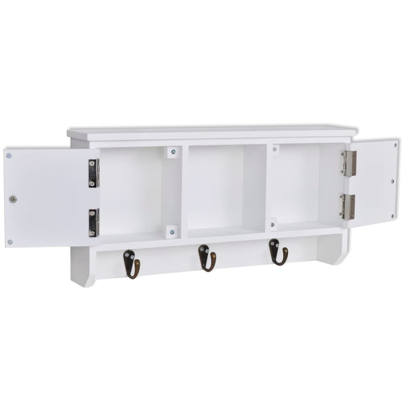 vidaXL Wall Cabinet for Keys and Jewellery with Doors and Hooks