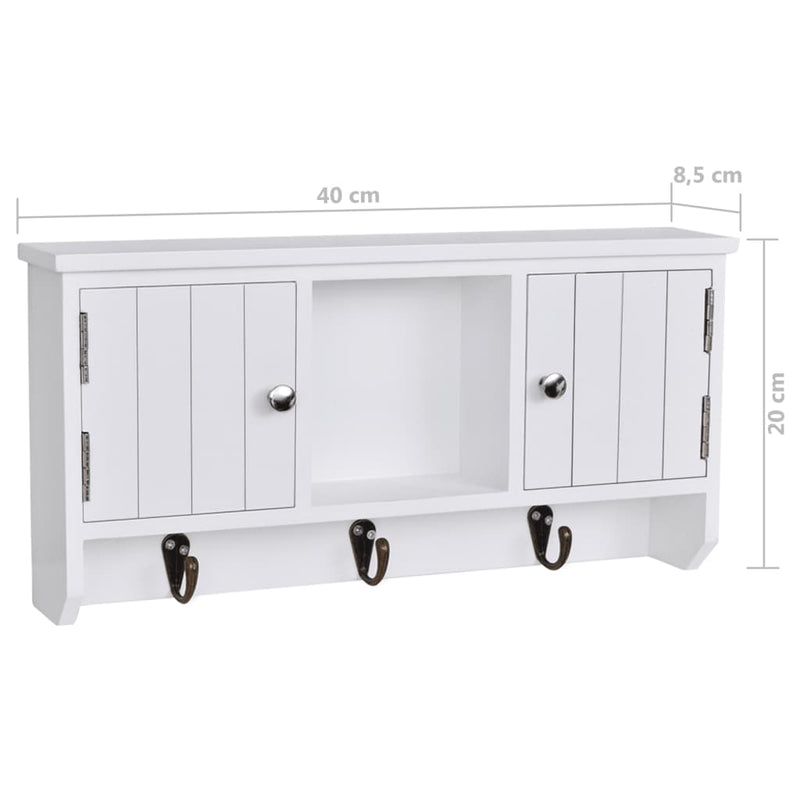 vidaXL Wall Cabinet for Keys and Jewellery with Doors and Hooks