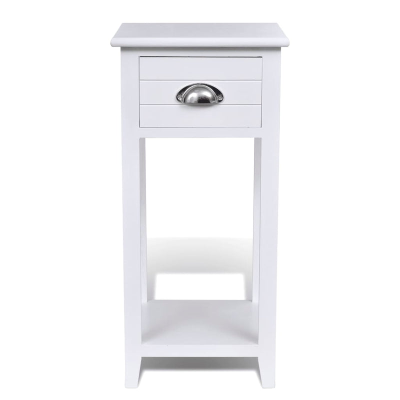 vidaXL Nightstand with 1 Drawer White