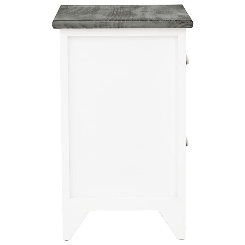 vidaXL Nightstand 2 pcs with 2 Drawers Grey and White