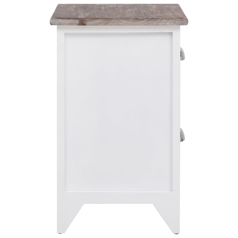 vidaXL Nightstand 2 pcs with 2 Drawers Brown and White