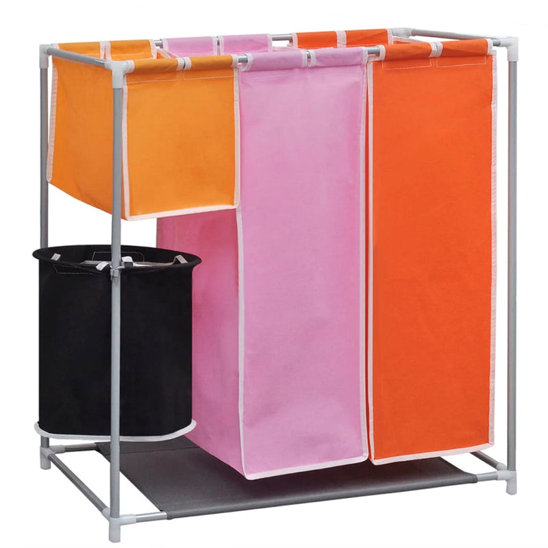 vidaXL 3-Section Laundry Sorter Hamper with a Washing Bin