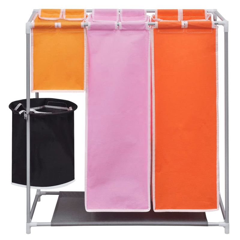 vidaXL 3-Section Laundry Sorter Hamper with a Washing Bin