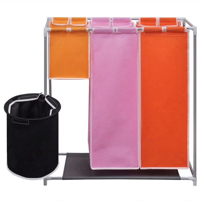 vidaXL 3-Section Laundry Sorter Hamper with a Washing Bin