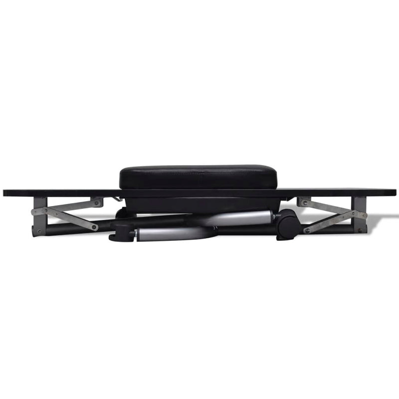 vidaXL Folding Manicure Nail Table with Castors Black
