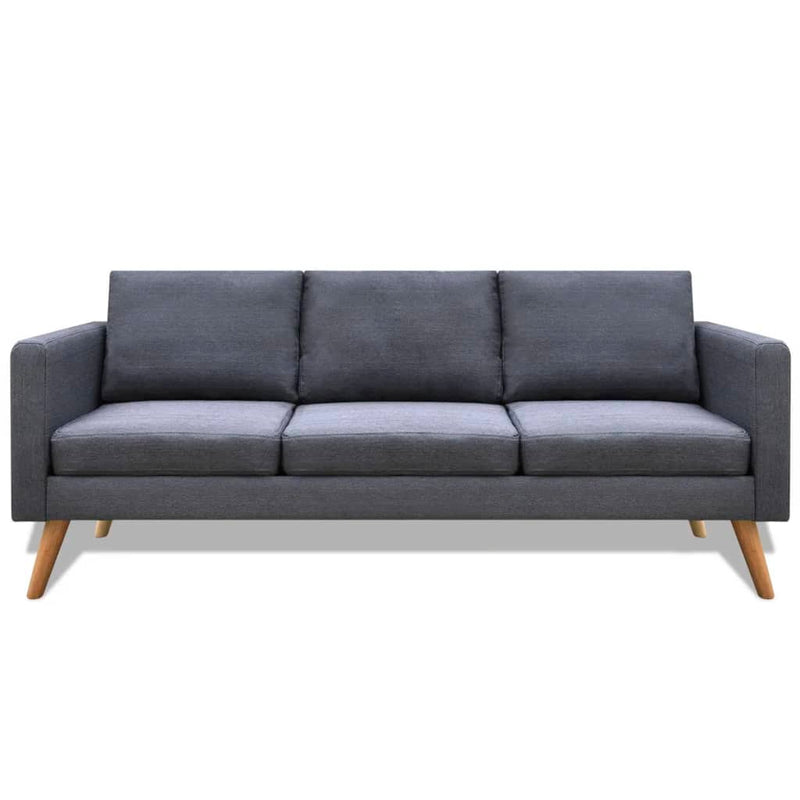 vidaXL Sofa 3-Seater Fabric Dark Grey