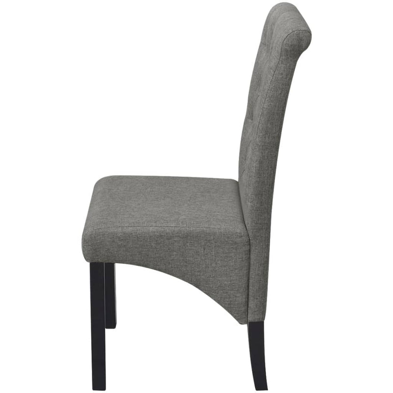 vidaXL Dining Chairs 2 pcs Light Grey Fabric