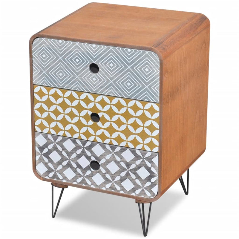 vidaXL Side Cabinet with 3 Drawers Brown