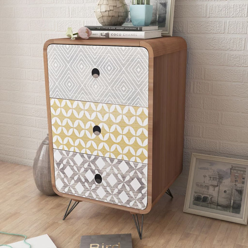 vidaXL Side Cabinet with 3 Drawers Brown