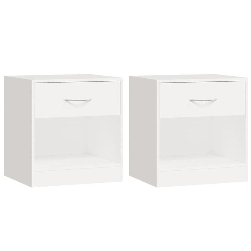 vidaXL Nightstand 2 pcs with Drawer White