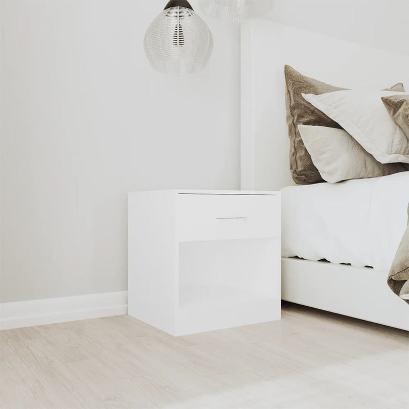 vidaXL Nightstand 2 pcs with Drawer White
