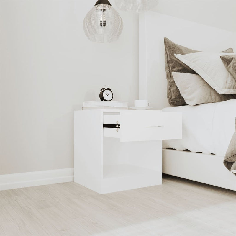 vidaXL Nightstand 2 pcs with Drawer White