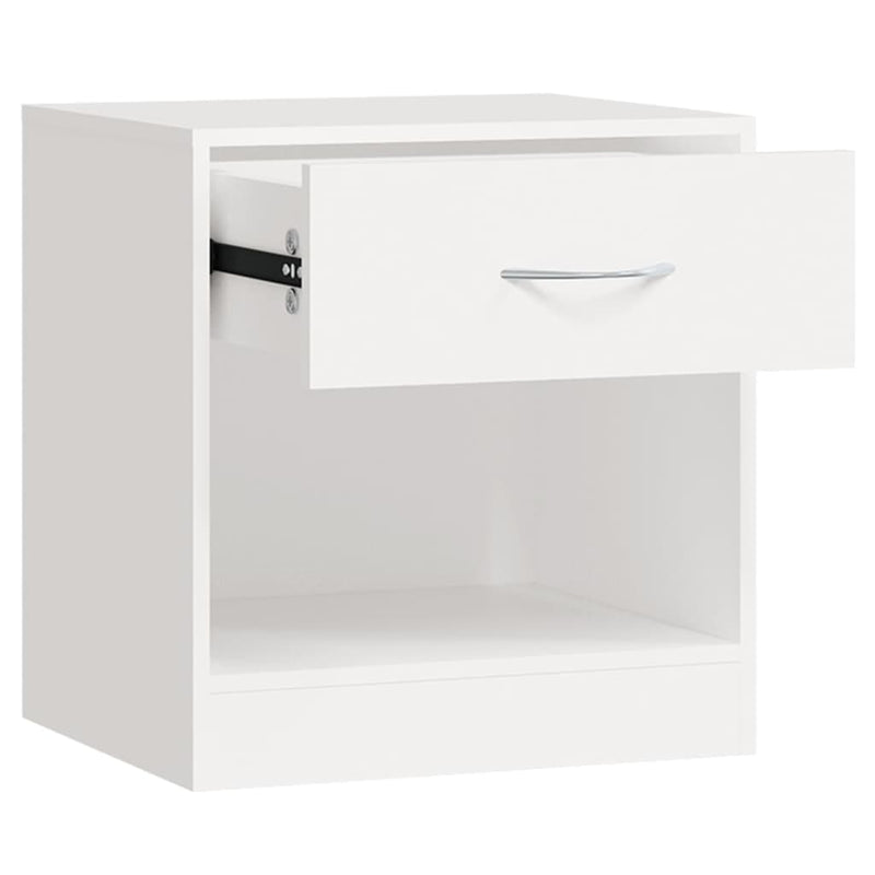 vidaXL Nightstand 2 pcs with Drawer White