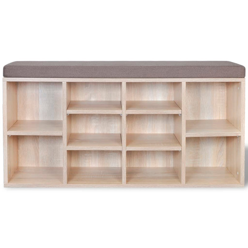 Shoe Storage Bench 10 Compartments Oak Colour