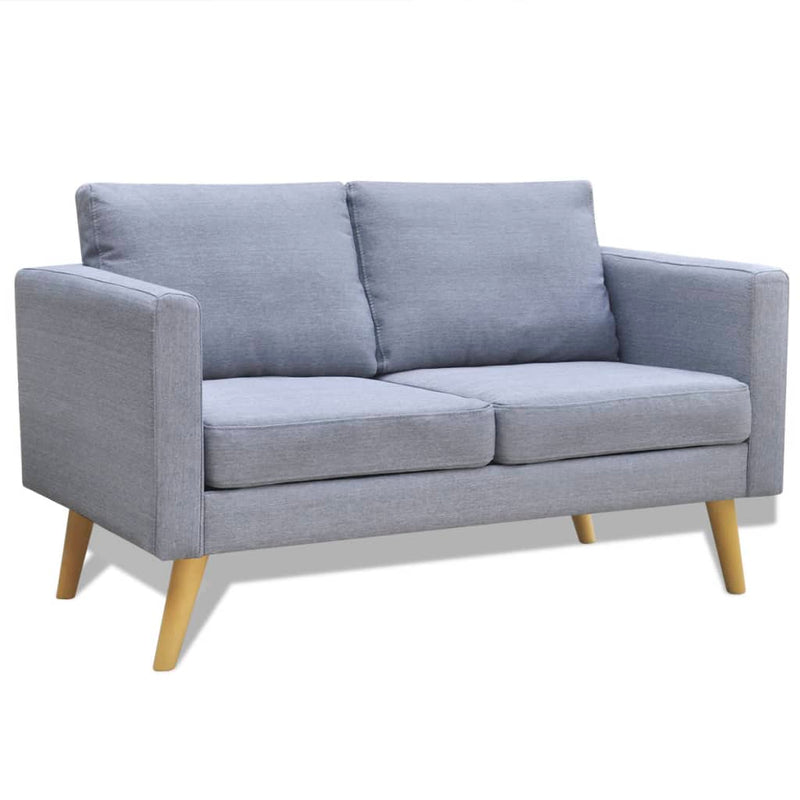 vidaXL Sofa Set 2-Seater and 3-Seater Fabric Light Grey