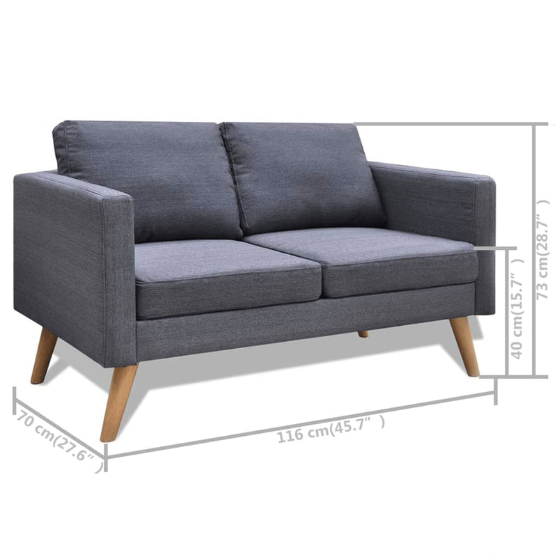 vidaXL Sofa Set 2-Seater and 3-Seater Fabric Dark Grey