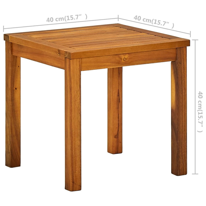 vidaXL Sun Lounger with Table Solid Acacia Wood and Textilene