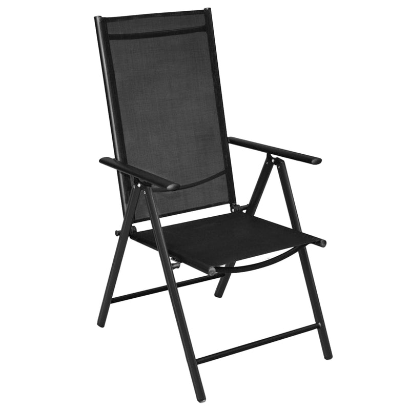 vidaXL Folding Garden Chairs 4 pcs Aluminium and Textilene Black