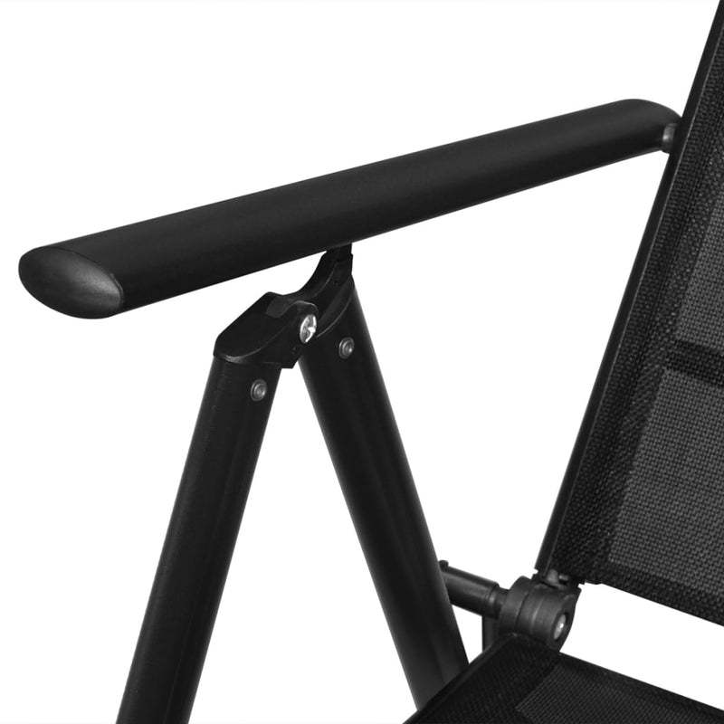 vidaXL Folding Garden Chairs 4 pcs Aluminium and Textilene Black