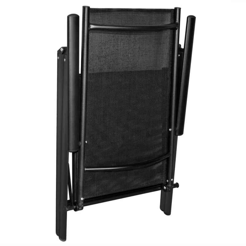 vidaXL Folding Garden Chairs 4 pcs Aluminium and Textilene Black
