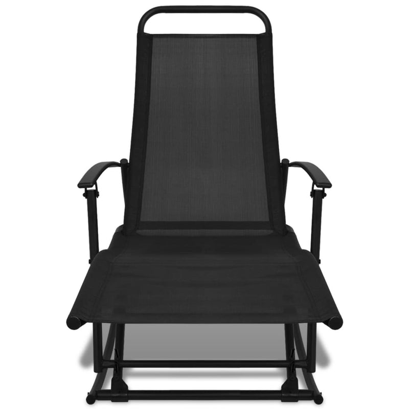 vidaXL Garden Rocking Chair Steel and Textilene Black
