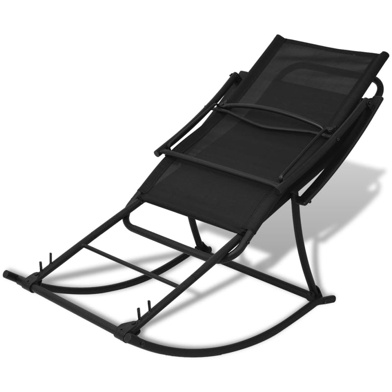 vidaXL Garden Rocking Chair Steel and Textilene Black