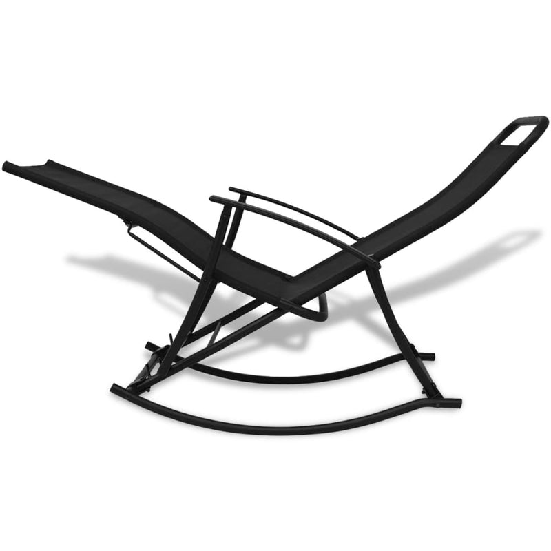 vidaXL Garden Rocking Chair Steel and Textilene Black