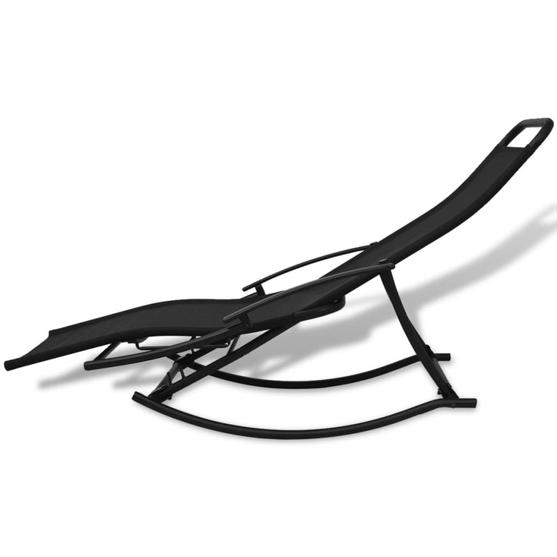 vidaXL Garden Rocking Chair Steel and Textilene Black