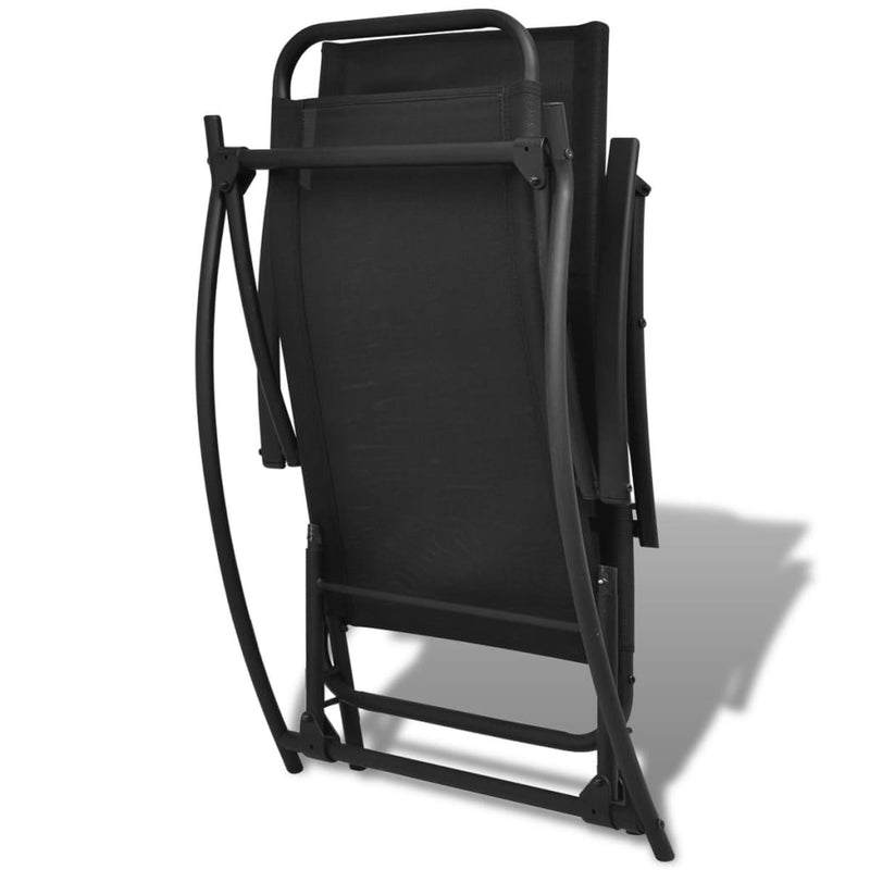 vidaXL Garden Rocking Chair Steel and Textilene Black