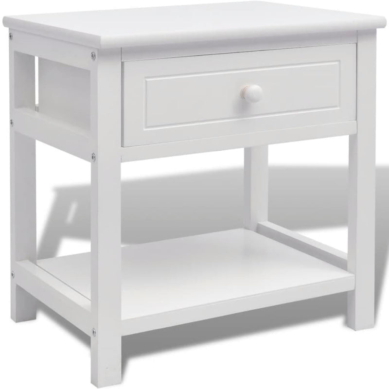 vidaXL Bedside Cabinet Wood White