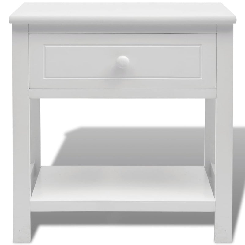 vidaXL Bedside Cabinet Wood White