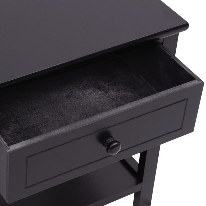 vidaXL Bedside Cabinet Wood Black