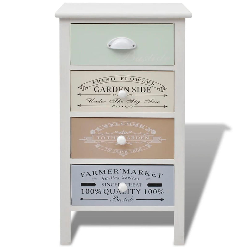 vidaXL French Storage Cabinet 4 Drawers Wood
