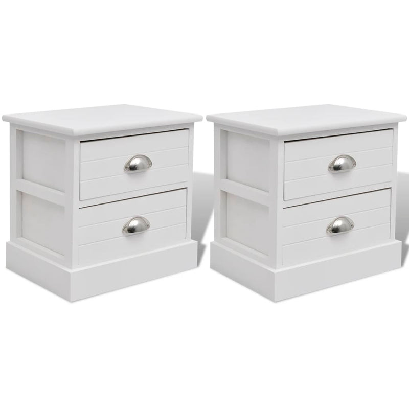 vidaXL French Bedside Cabinets 2 pcs White