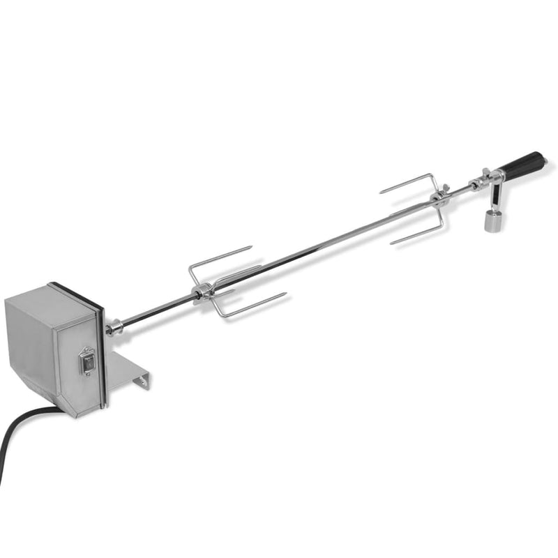 vidaXL BBQ Rotisserie Spit with Professional Motor Steel 900 mm