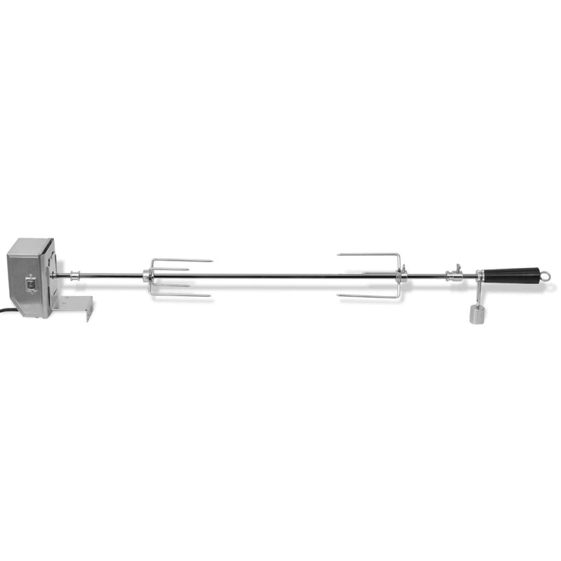 vidaXL BBQ Rotisserie Spit with Professional Motor Steel 900 mm