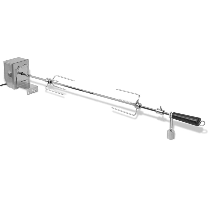 vidaXL BBQ Rotisserie Spit with Professional Motor Steel 900 mm