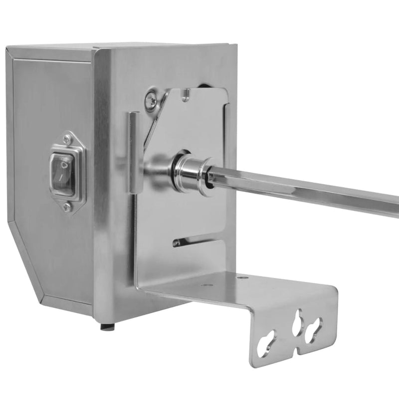 vidaXL BBQ Rotisserie Spit with Professional Motor Steel 900 mm
