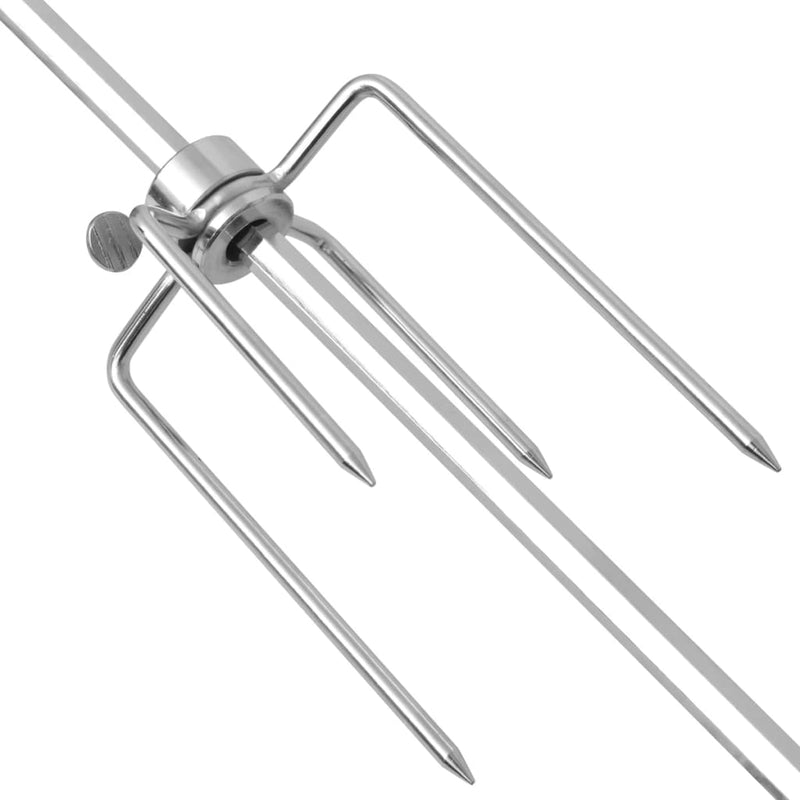 vidaXL BBQ Rotisserie Spit with Professional Motor Steel 900 mm