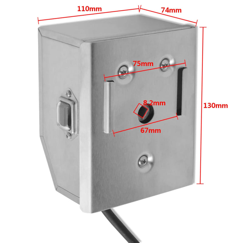 vidaXL BBQ Rotisserie Spit with Professional Motor Steel 900 mm