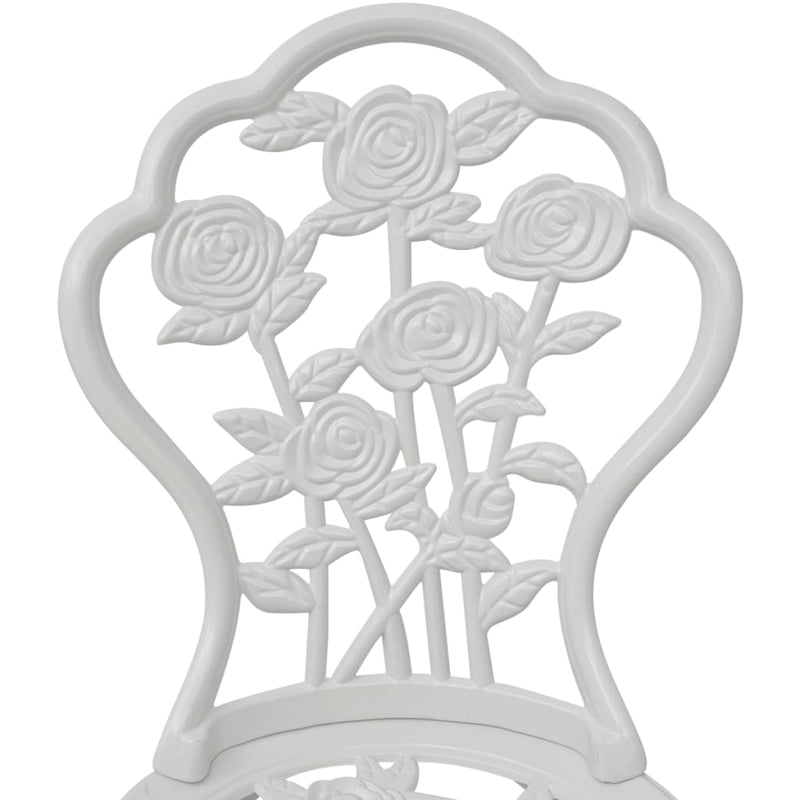 vidaXL 3 Piece Bistro Set Cast Aluminium White