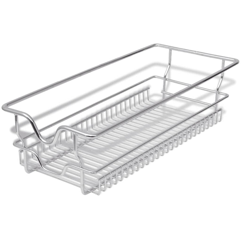 vidaXL Pull-Out Wire Baskets 2 pcs Silver 300 mm