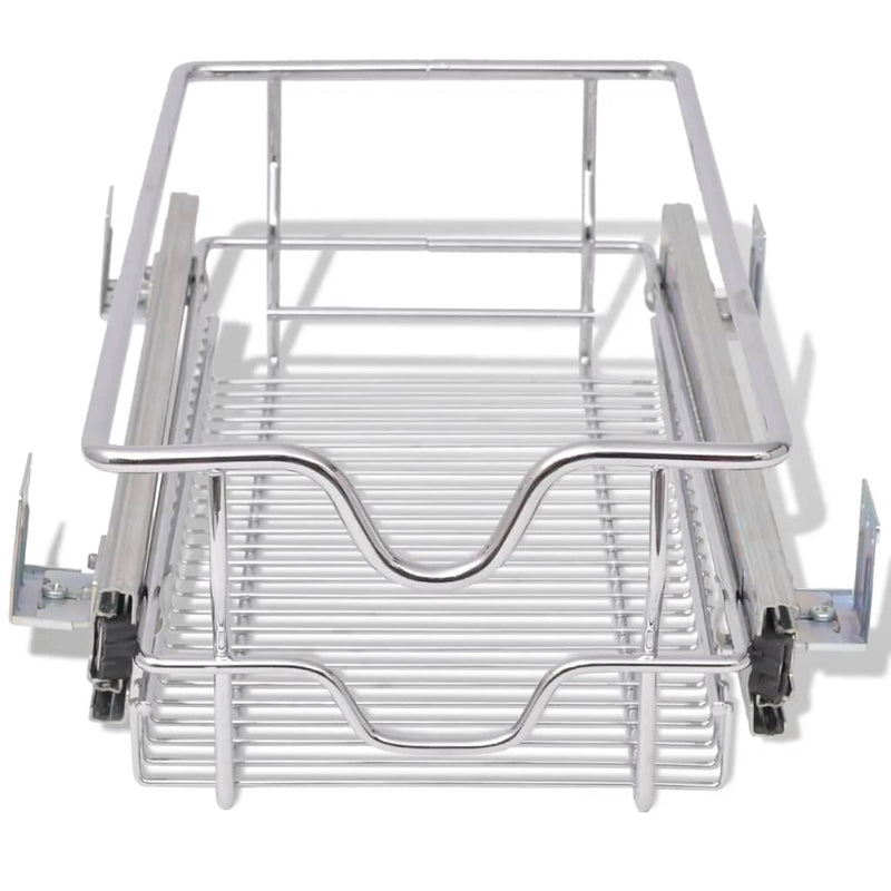 vidaXL Pull-Out Wire Baskets 2 pcs Silver 300 mm