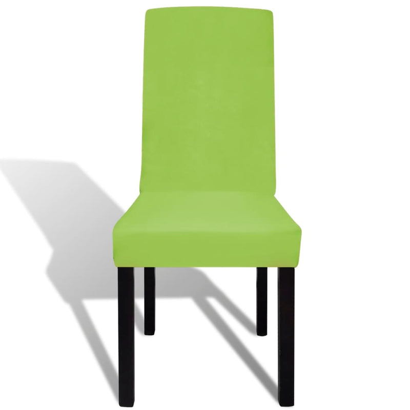vidaXL Straight Stretchable Chair Cover 6 pcs Green