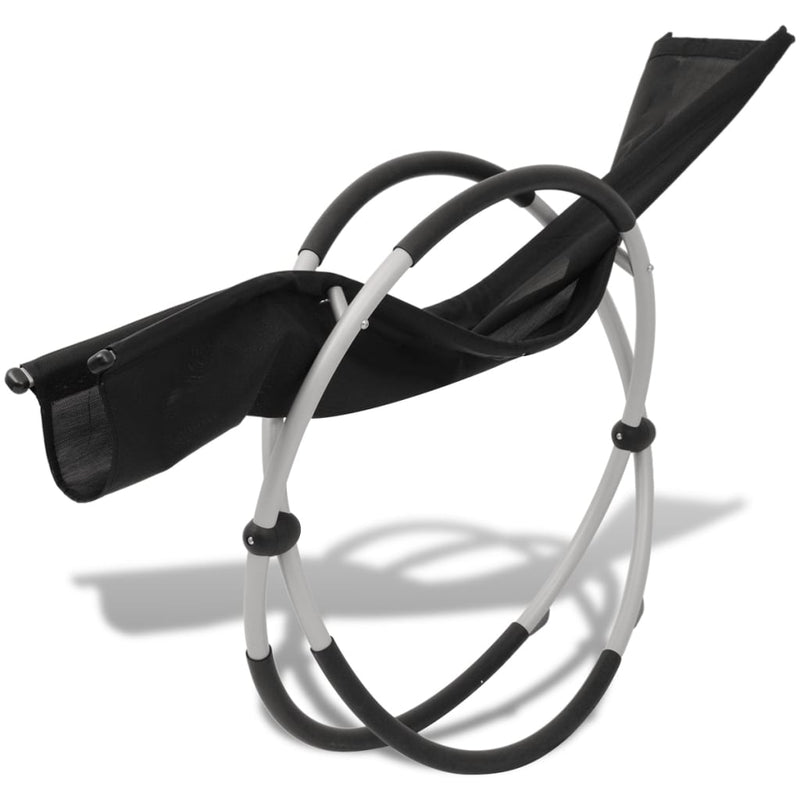 vidaXL Outdoor Geometrical Sun Lounger Steel Black and Grey