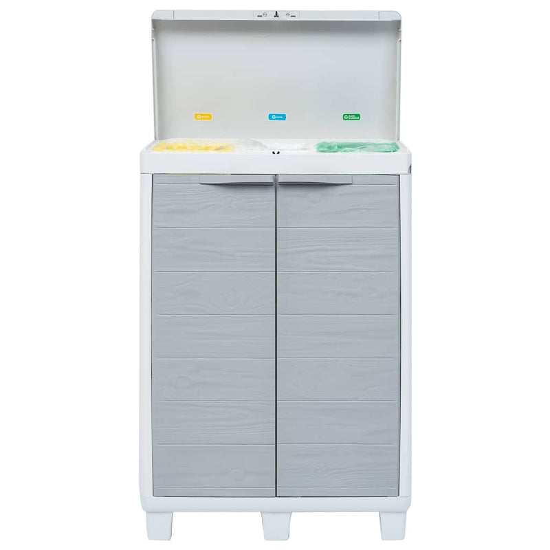 vidaXL Garden Dustbin with 3 Bags Light Grey 65x38x102 cm