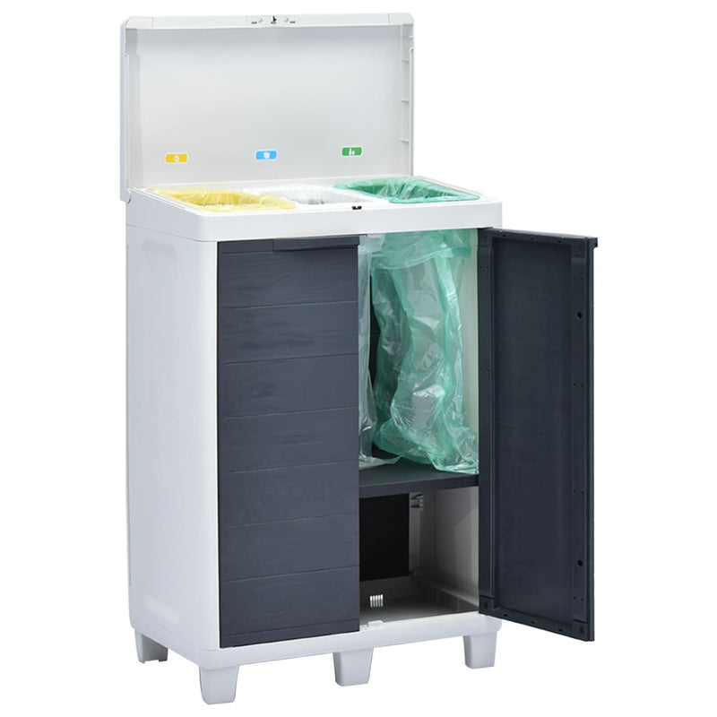 vidaXL Garden Dustbin with 3 Bags Dark Grey 65x38x102 cm