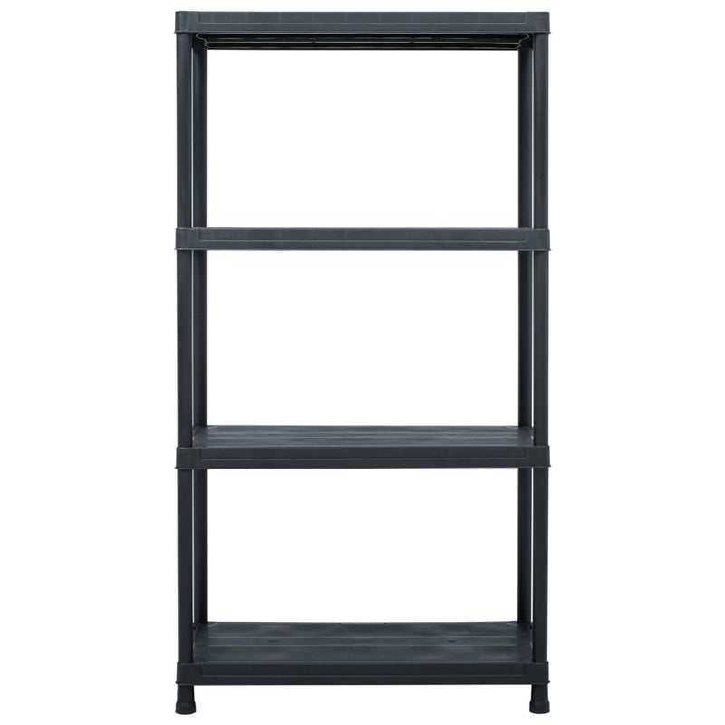 vidaXL Storage Shelf Rack Black 100 kg 60x30x138 cm Plastic