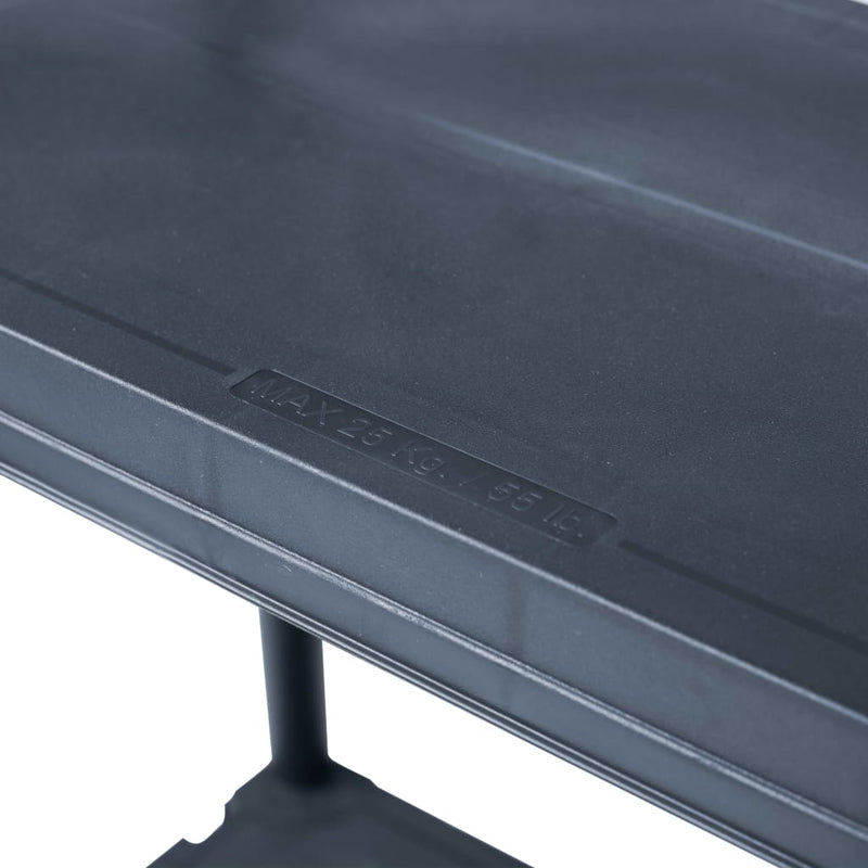 vidaXL Storage Shelf Rack Black 100 kg 60x30x138 cm Plastic