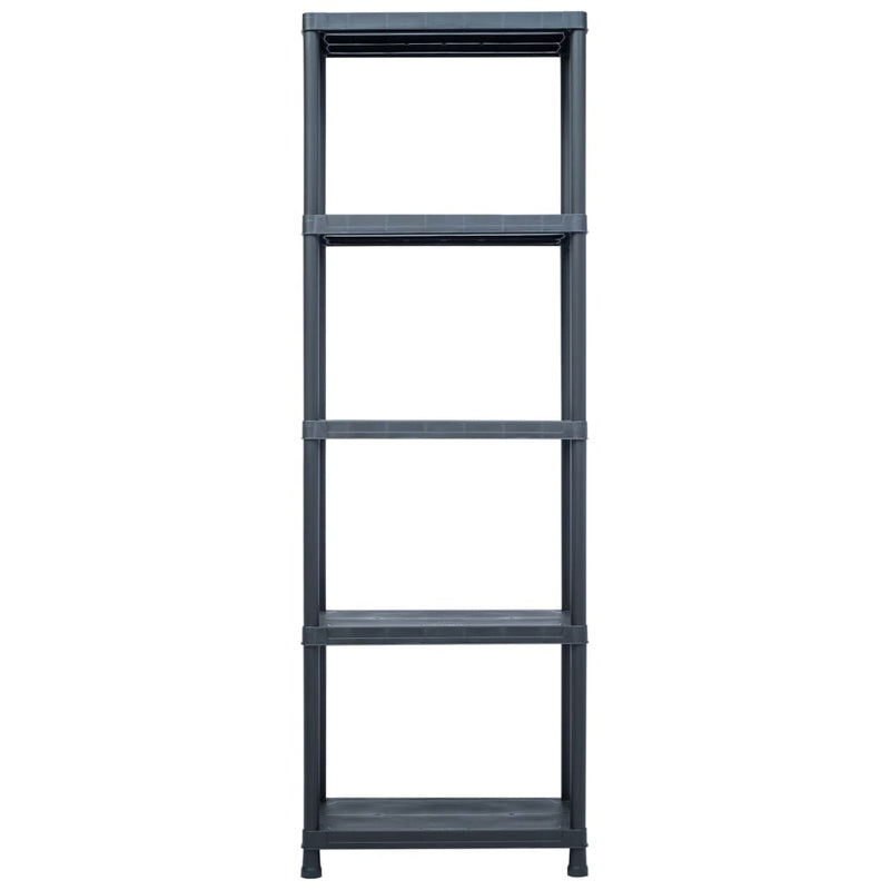 vidaXL Storage Shelf Rack Black 125 kg 60x30x180 cm Plastic